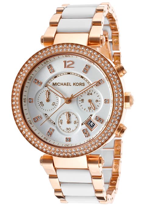 michael michael kors women's small parker leather strap watch|mk5774.